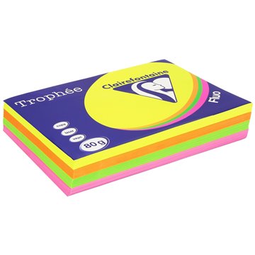 Carta Trophee A4 Gr.80 Fluo Assortiti 500 Fogli