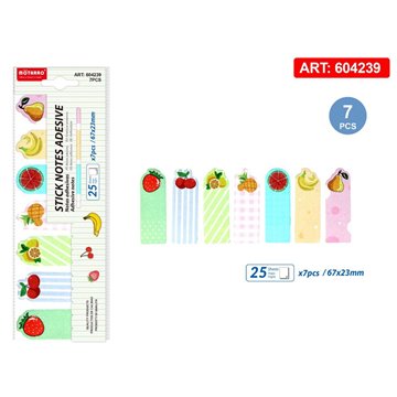 Stick Notes Adesive 7pezzi X25fogli Frutta 67x23mm 604239