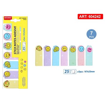 Stick Notes Adesive 7pezzi X25fogli Smile 67x23mm 604242