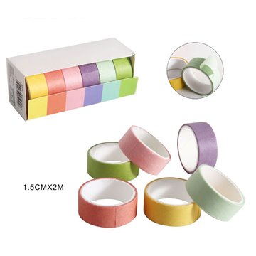 Set Di 6 Rotoli Di Nastro Adesivo Colorato 1,5cmx2m 605945