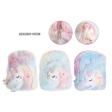 Zaino Peluche Unicorno 20x28x10cm Colori Assortiti 616780