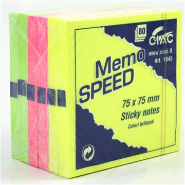 Memo Speed Ciac Colorato 75x75 Pz.6