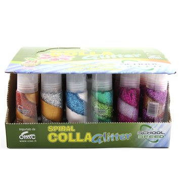 Espositore Colla Glitter Ciac Spirale Pz.24 Col. Ass.ti