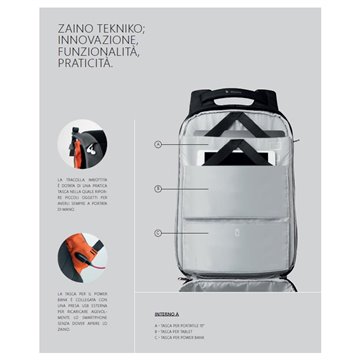 Zaino In Tessuto Tecnico C/chiusura 9238tk22 Grigio