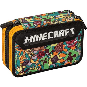 Astuccio 2022/2023 Minecraft Corredo 3 Zip Con Penna Frixion Cancellabile