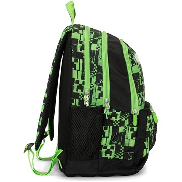 Zaino Organizzato Minecraft 2024 Verde - 32x43hx23, 31 L