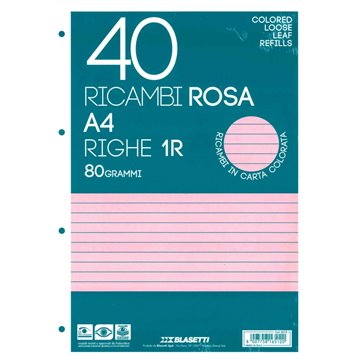 Ricambi A4 80gr 40fogli 1r Rosa