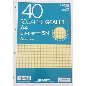 Ricambi A4 80gr 40ff 5mm Giallo