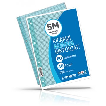 Ricambi Rinforzati A4 Ff.40 Gr.80 5m Azzurro