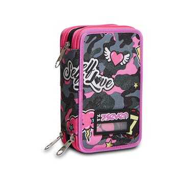 Astuccio 3 Zip Seven Camoulove Girl Portapenne