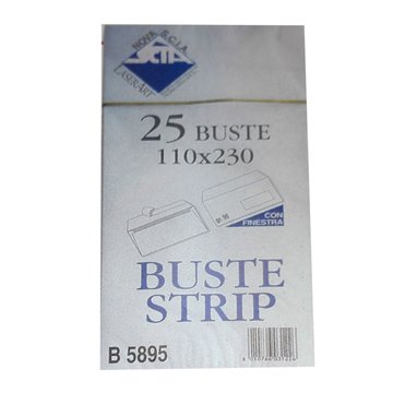 Buste 11x23 Pz.25 Gr.90 Strip Lux Con Finestra