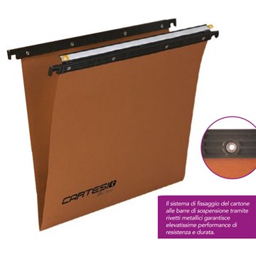 Cartelle Sospese Cartesio 100/380-b2 Interasse 38cm Fondo V Per Cassetto