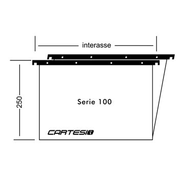 Cartelle Sospese Cartesio 100/380-b2 Interasse 38cm Fondo V Per Cassetto