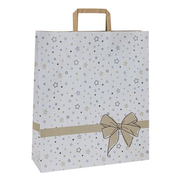 Shopper Stars 26x11x35 086922 Bianco Stelle Natale