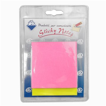 Blister 2 Sticky Notes Giallo/rosa 75x75