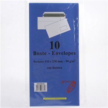 Buste 11x23 Gr.90 Pz.10 Con Finestra