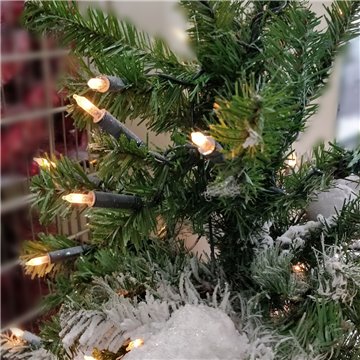 Albero Natale Pino Virginia Cm.210 Innevato Con Luci