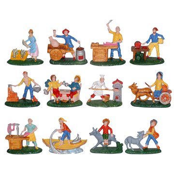 Figure In 12 Gruppi Cm.6,5 Presepe Natale Eg65te