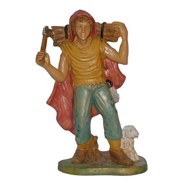 Figura Pastore Con Legna In Spalla 30cm Presepe Natale Cm.30 Nl