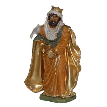 Figura Re Magio Moro Baldassarre Presepe Natale Cm.20