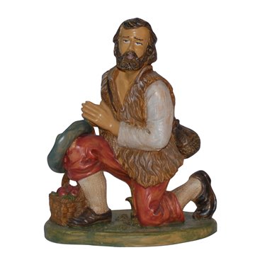 Figura Pastore In Ginocchio Cm.30 Presepe Natale 14nl-tl