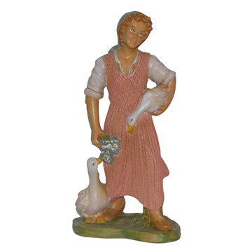 Figura Donna Con 2 Anatre 30cm Pastore Presepe Natale G30-21-nl-tl