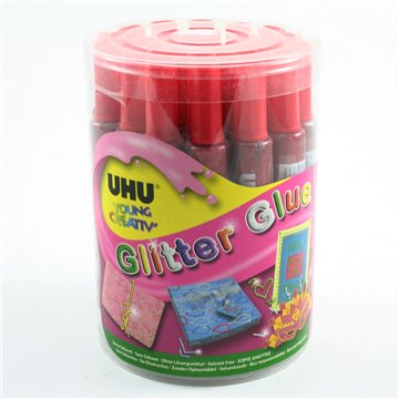 Glitter Glue Uhu Ml.20 Rosso