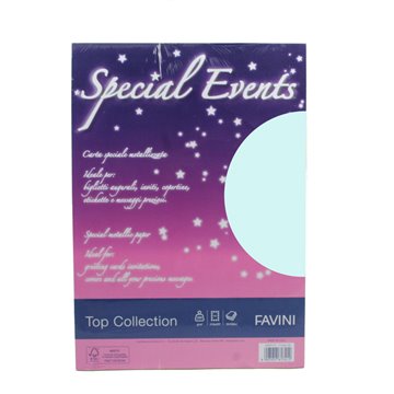 Fogli A4 Special Eventes Ff.10 Gr.250 Azzurro A69t174