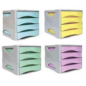 Cassettiera 4 Cassetti Keep Colour Pastel Colori Assortiti 15p4ppasas