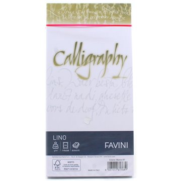 Buste Calligraphy Lino 11x22 Gr.120 Pz.25 Bianco 01 A570514