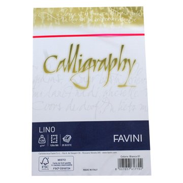 Buste Calligraphy Lino 12x18 Gr.120 Pz.25 Bianco 01 A570617