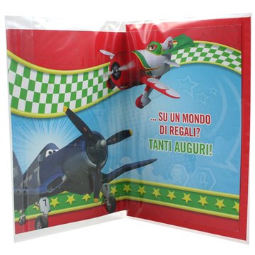 Biglietto Auguri Planes C/applicazioni