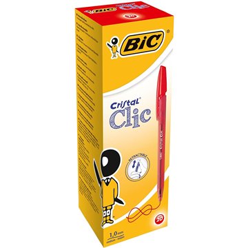 Penne Bic Cristal Clic Rosse