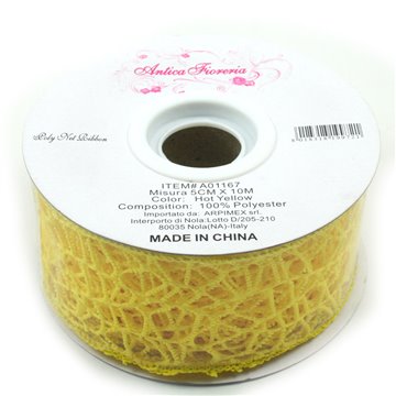 Rotolo Polycotton Cm.5 Giallo Nastro Decorativo