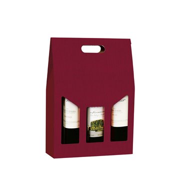 Scatola Vino Kraft Ondulato 3 Bottiglie Vinaccia 27x9x38