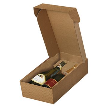 Cofanetto Vino Kraft Ondulato 2 Bottiglie Avana 20x33