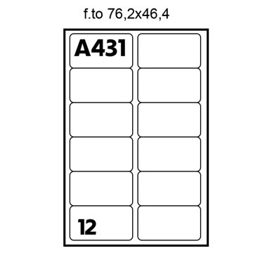 Etichette Multiuso A4 76.2x46.4 Aa0643