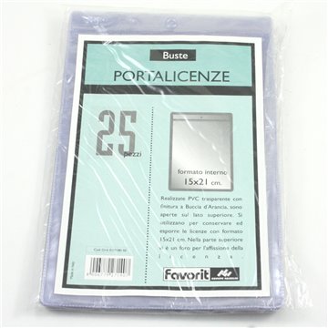 Buste Portalicenze Pvc 15x21 Pz.25