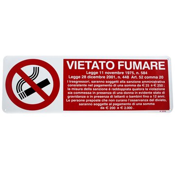 Targa Metallo Vietato Fumare