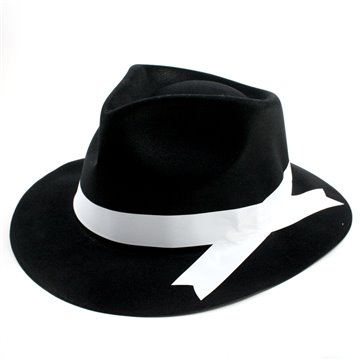 Carnevale Cappelli Gangster Neri Floccati 2797g