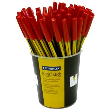 Barattolo Penne Sfera Staedtler Noris 434 Kp5 Rosse Pz.50