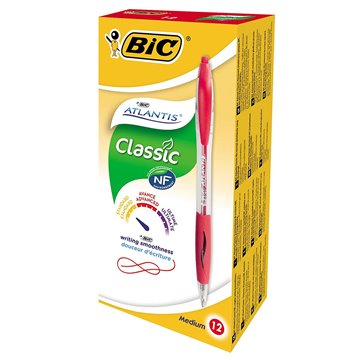 Penne Bic Atlantis Clik Soft Rossa 1mm