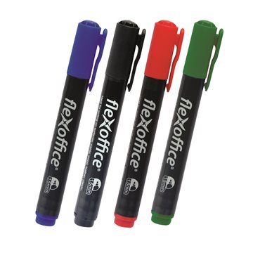 Marcatori Permanenti 1,5mm P.tonda 4colori Blu-nero-rosso-verde Pm03 Flexoffice