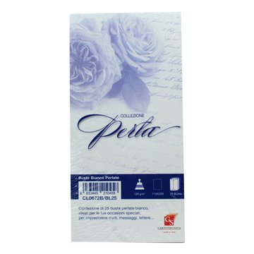 Buste 11x22 Gr.120 Pz.25 Perlato Bianco