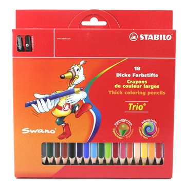 Stabilo Trio Maxi 18 Pastelli Jumbo Triangolare + Temperino