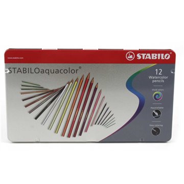 Pastelli Stabilo Acquacolor 12 Colori Scatola Metallo