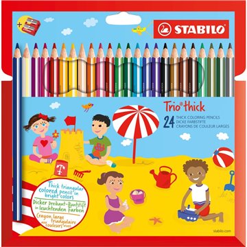 Stabilo Trio Maxi 24 Pastelli Jumbo Triangolari + Temperino