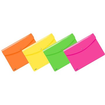 Buste Con Bottone Snap Neon A4 Polipropilene Assortite 400116127