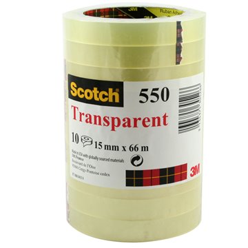 3m Scotch Nastro Adesivo Trasparente Acrilico 15 Mm X 66 M 10 Pezzi 3m 550 63563