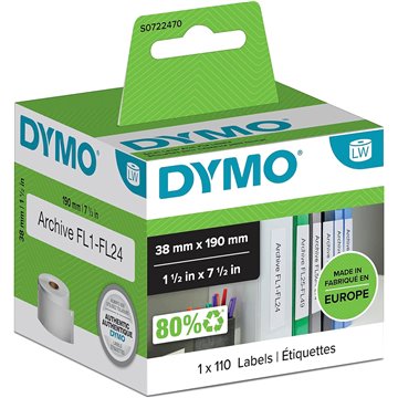 Etichette Dymo Lw Sml Black/white 38x19